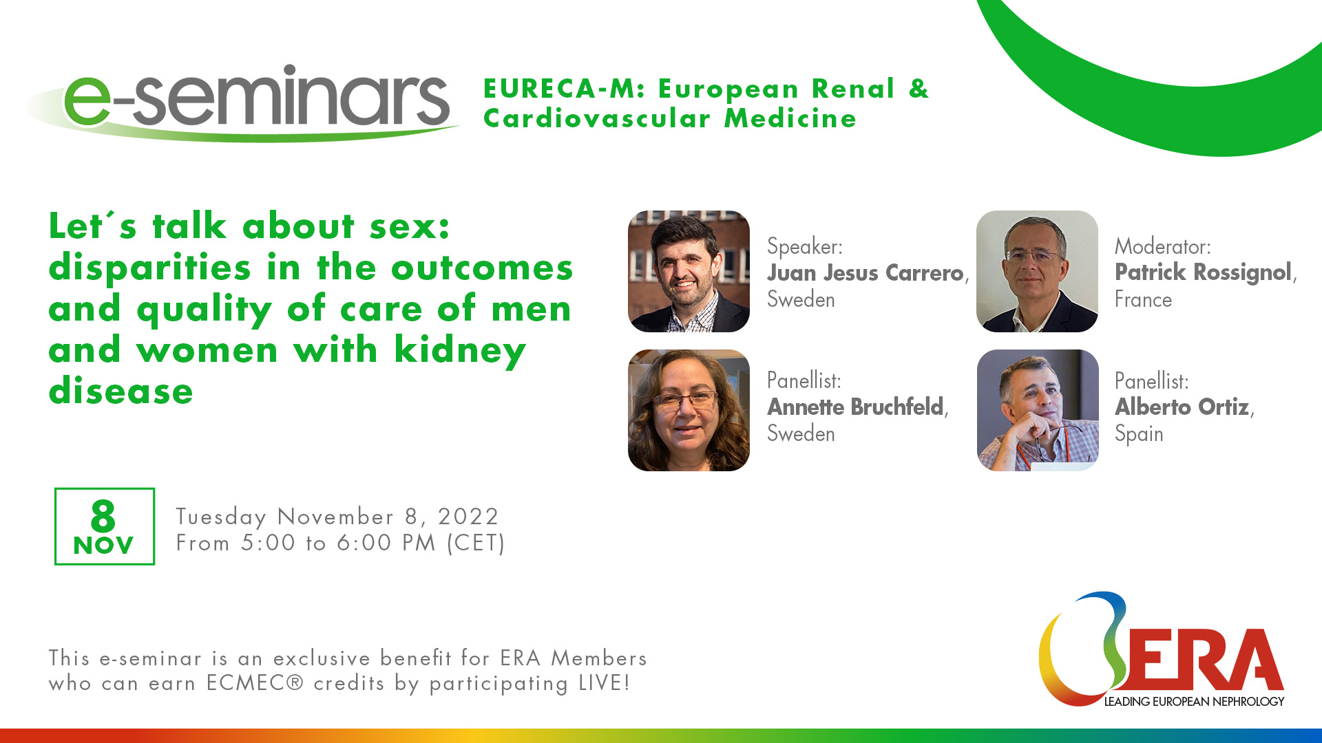 Let´s talk about sex: disparities in the outcomes and quality of care of  men and women with kidney disease | ERA